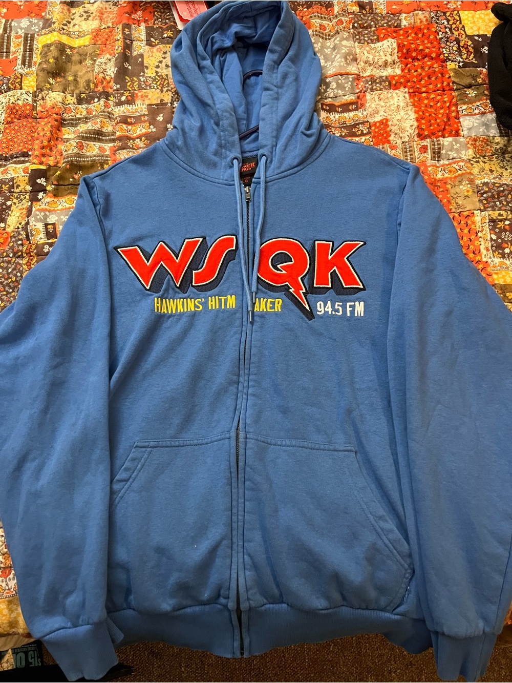Blue WSQK ( Stranger Things) Graphic Zip Hoodie Jacket